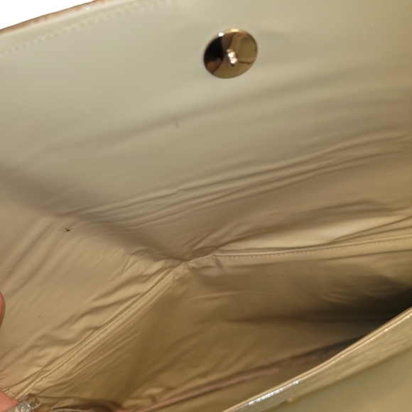 Silver Crocodile Print Purse 12.5" x 8.5" - Picture 3 of 3